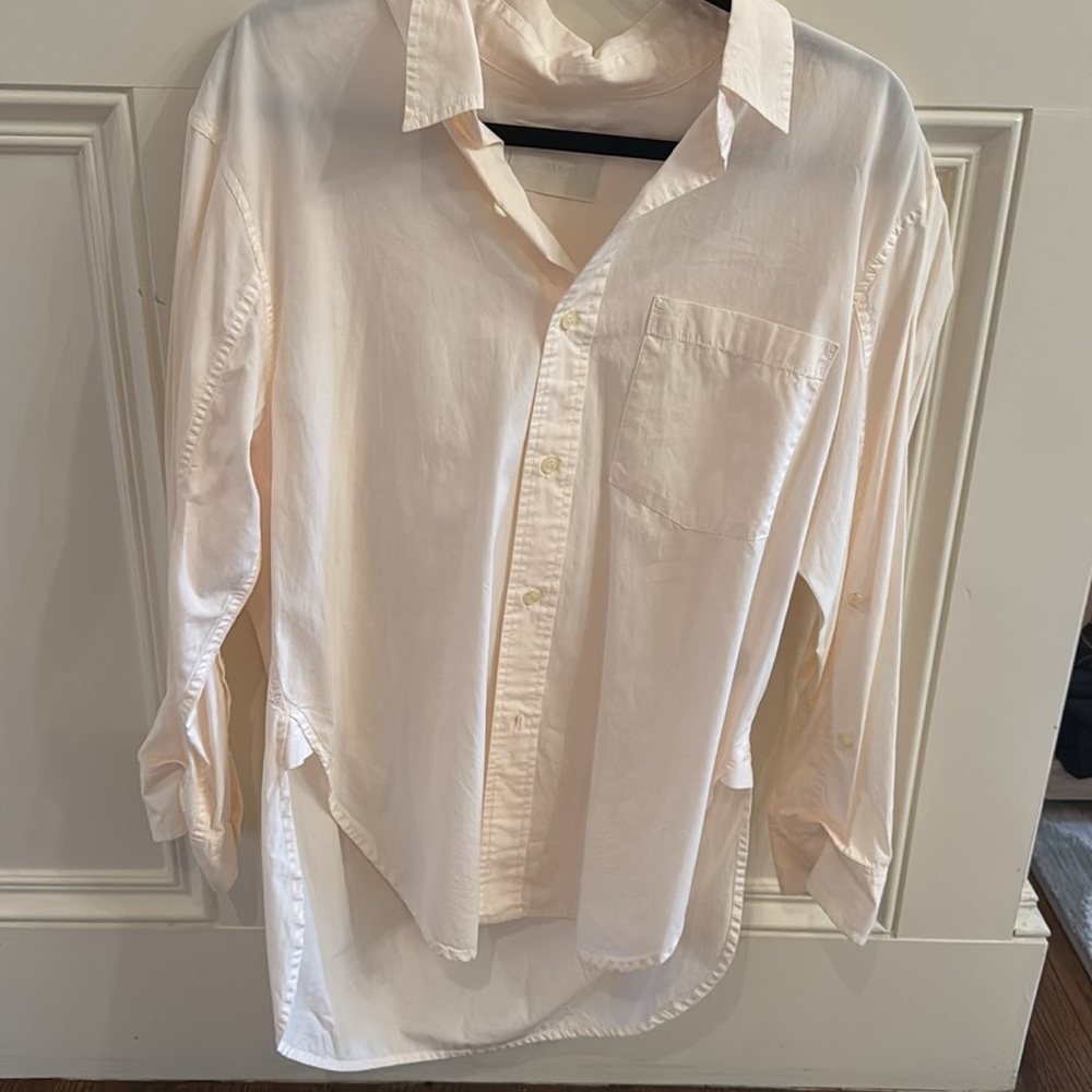 Citizens Of Humanity Pink Oversized Long Sleeve Notched Collar Shirt - Picture 6 of 8